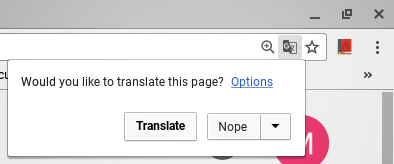 Google Translate Popup on Chrome