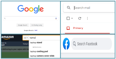 Search box in popular software apps