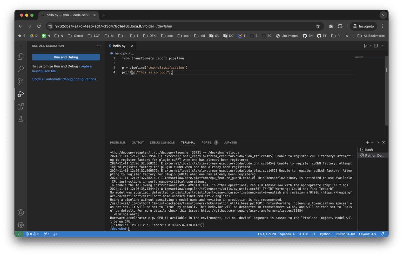 Thumbnail showing VSCode interface running within a browser with underlying server running on Google Colab